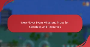 New Player Event Milestone Prizes for Speedups and Resources
