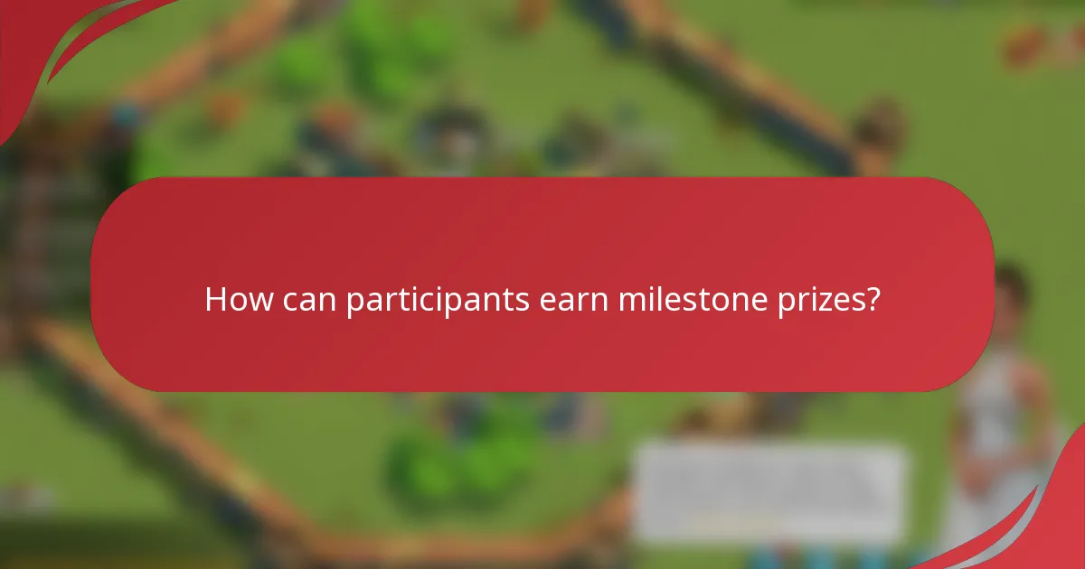 How can participants earn milestone prizes?
