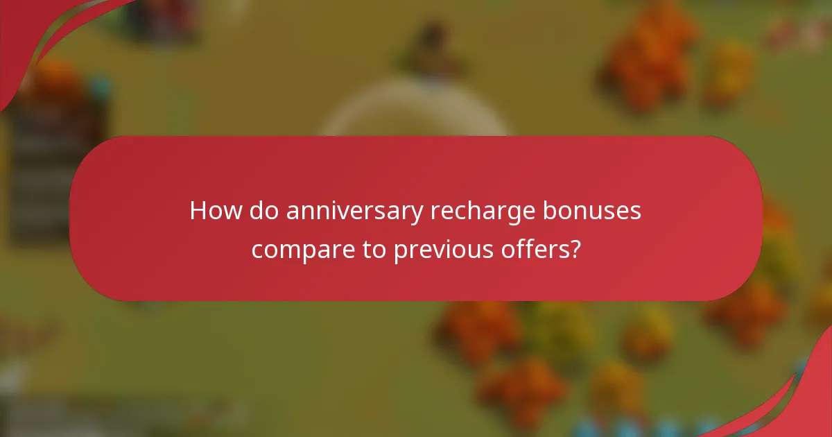 How do anniversary recharge bonuses compare to previous offers?
