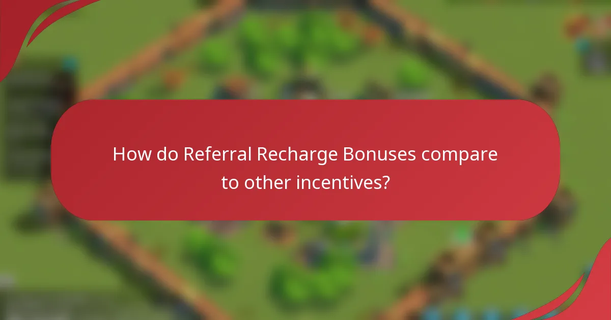 How do Referral Recharge Bonuses compare to other incentives?