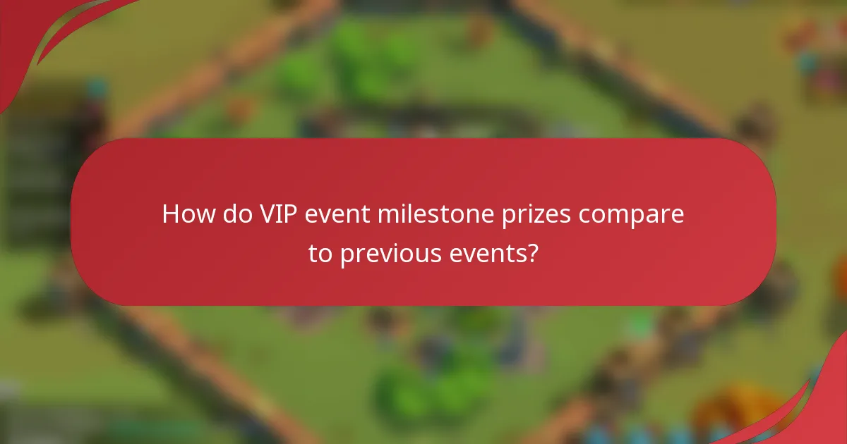 How do VIP event milestone prizes compare to previous events?