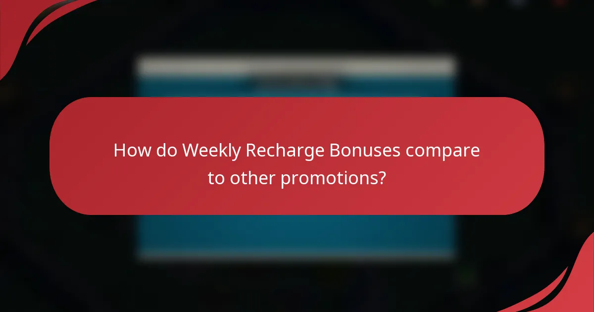 How do Weekly Recharge Bonuses compare to other promotions?