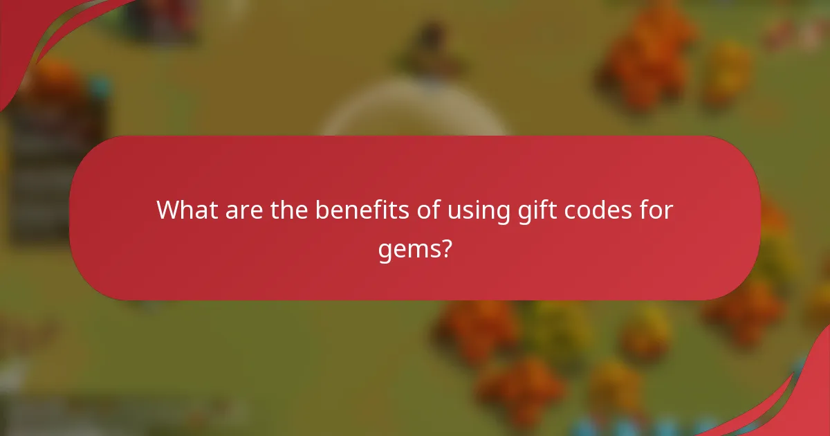 What are the benefits of using gift codes for gems?