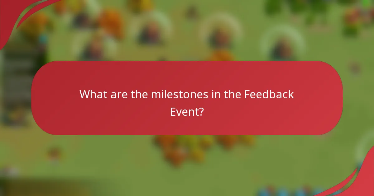 What are the milestones in the Feedback Event?