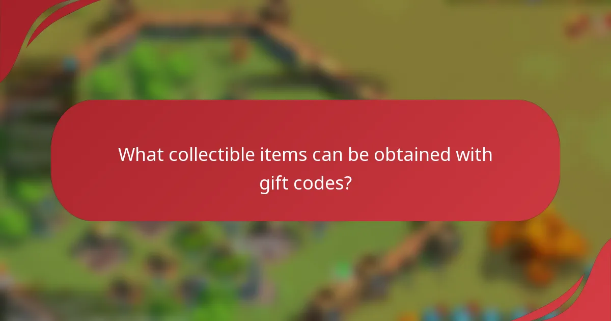 What collectible items can be obtained with gift codes?