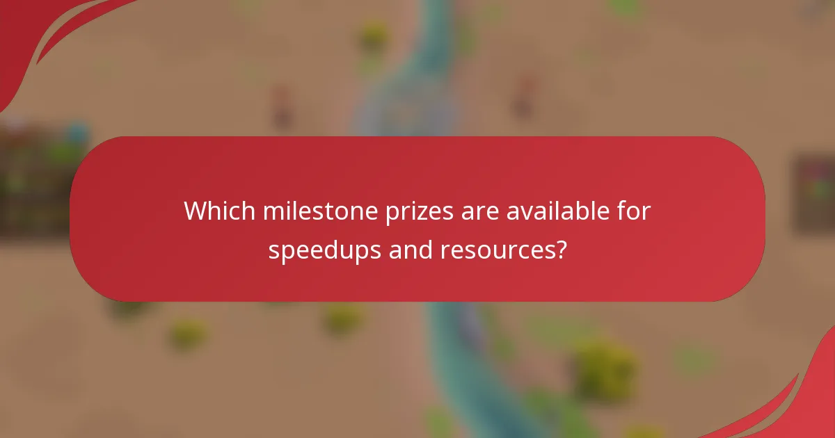 Which milestone prizes are available for speedups and resources?